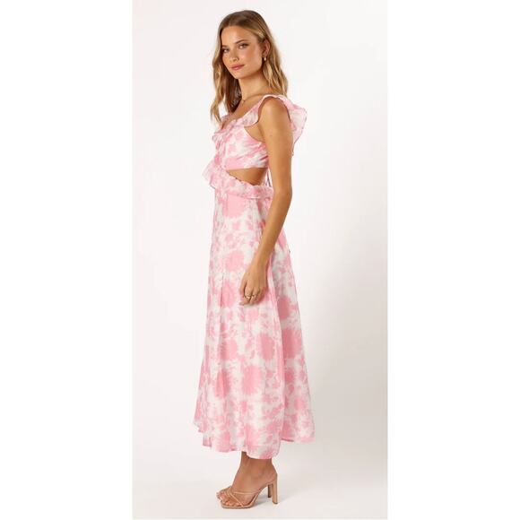 Petal & Pup Rori Pink Floral Ruffle Maxi Dress Size M - Picture 13 of 15